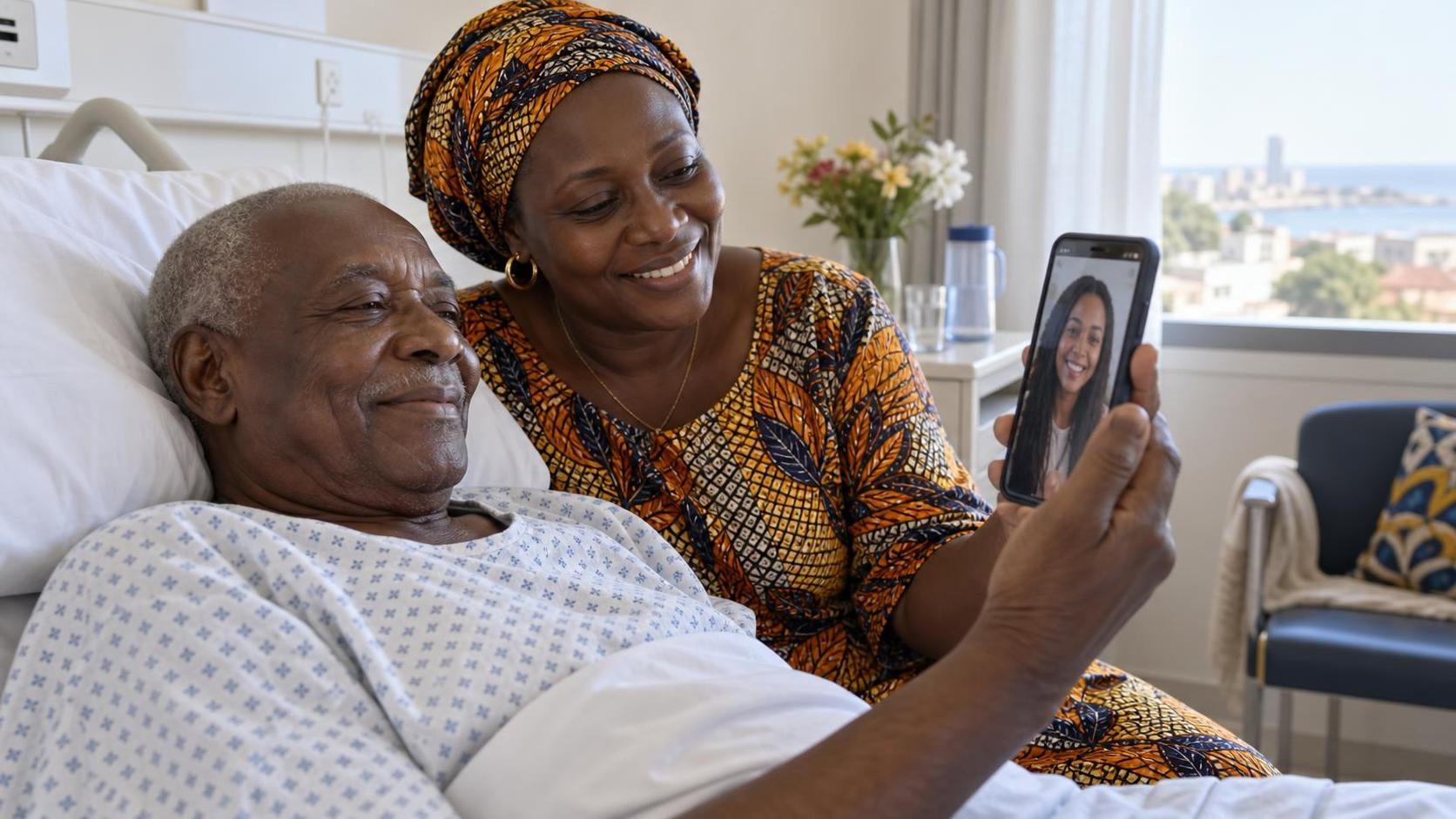 Mon père est hospitalisé en Afrique et je vis en Europe : comment l’aider à distance ?